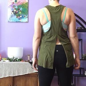 Open back lululemon Tank - olive